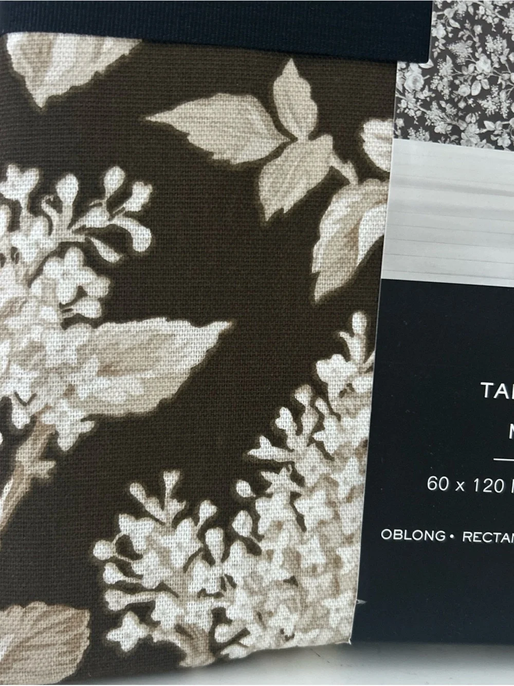 Lauren Ralph Lauren Fall Elegant Brown and Cream Floral Tablecloth 60” X 120”
